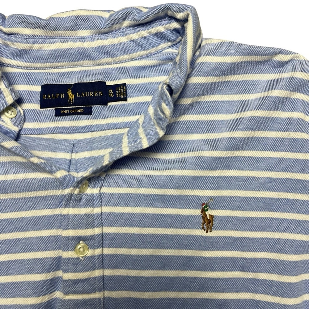Polo Ralph Lauren Mens Knit Oxford Polo Shirt Pullover Size XL - Picture 3 of 5